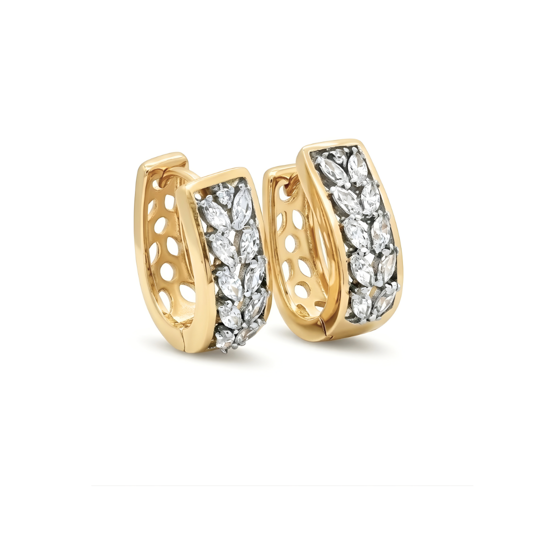 18K Gold Filled Diamond Huggie Earrings